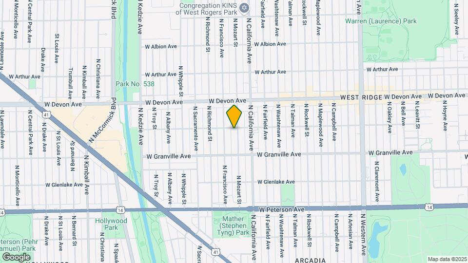 2839-2843 W Rosemont Ave Map and Location Details
