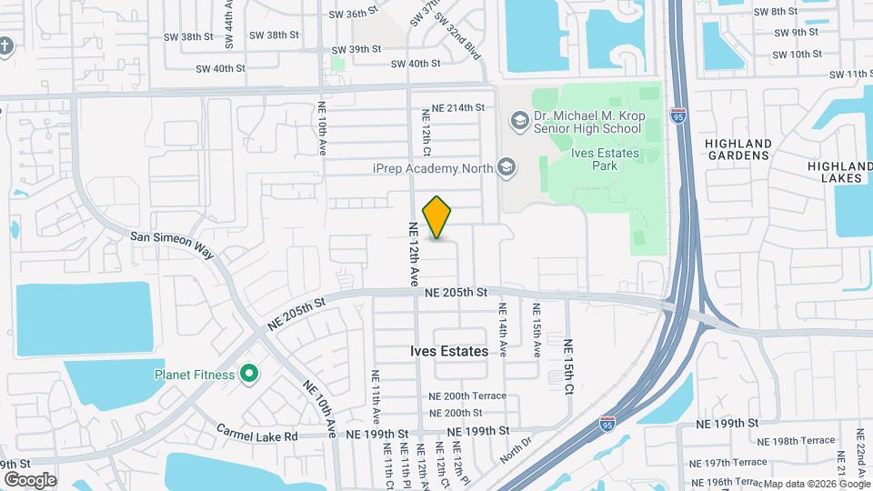 1250 NE 207th Terrace Mapa y Detalles de la Ubicación