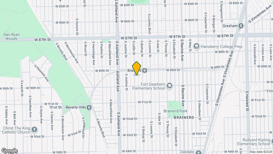 8925 S Laflin St Map and Location Details