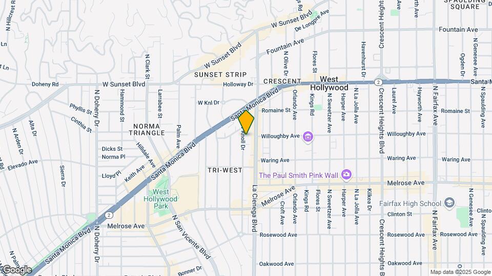 868 N West Knoll Dr Map and Location Details