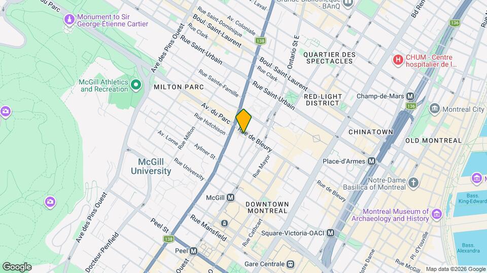 2100 Rue de Bleury Map and Location Details