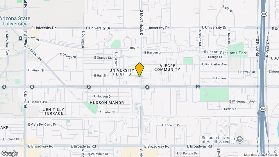 1204 S McClintock Dr Mapa y Detalles de la Ubicación