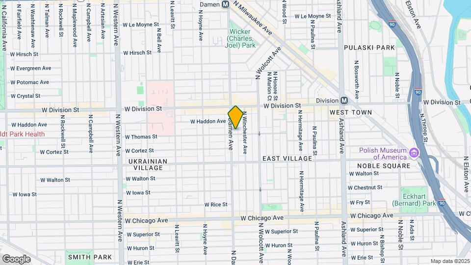 1101 N Damen Ave Mapa y Detalles de la Ubicación