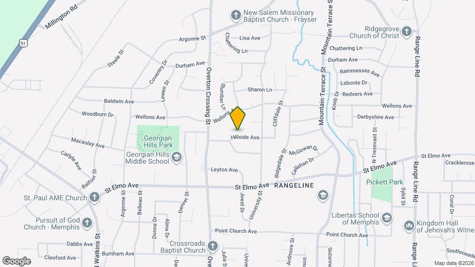 2190 Hillside Ave Map and Location Details