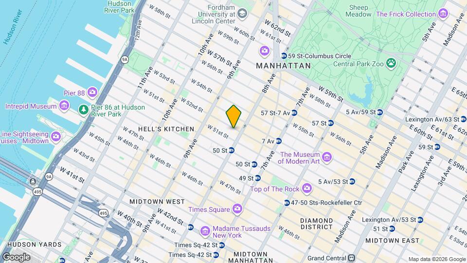 310 W 52nd St, Unit 6H Mapa y Detalles de la Ubicación