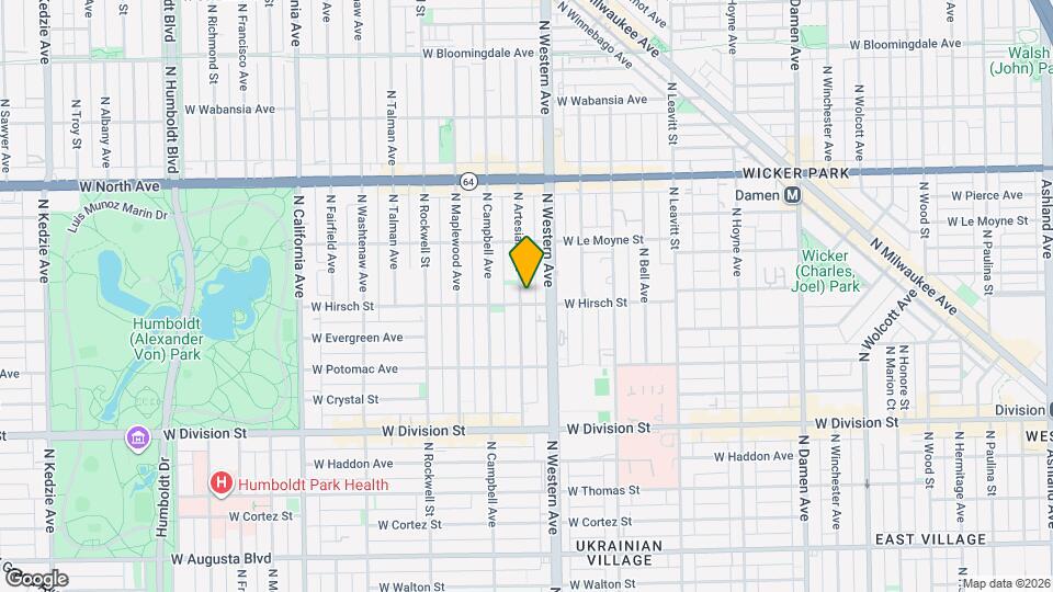 1403 N Artesian Ave, Unit 1 Mapa y Detalles de la Ubicación