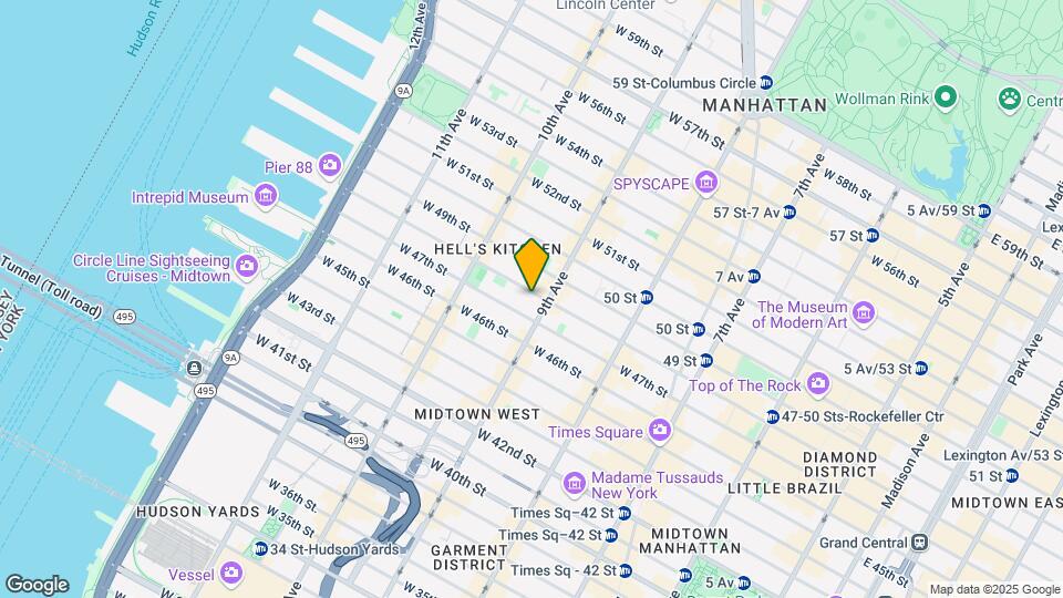 406 W 48th St Mapa y Detalles de la Ubicación