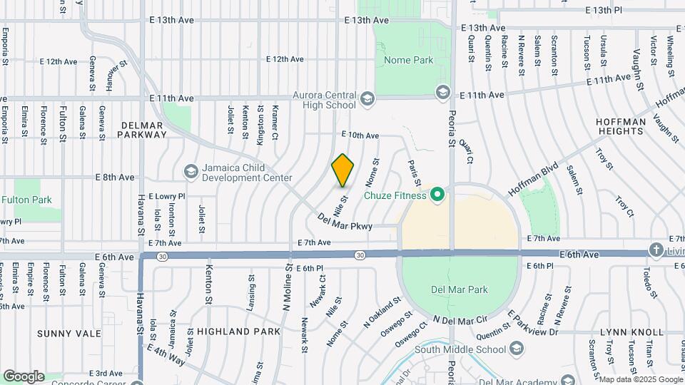 845 Nile St Map and Location Details