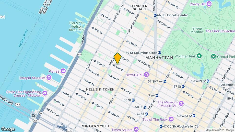 437 W 54th St Map and Location Details
