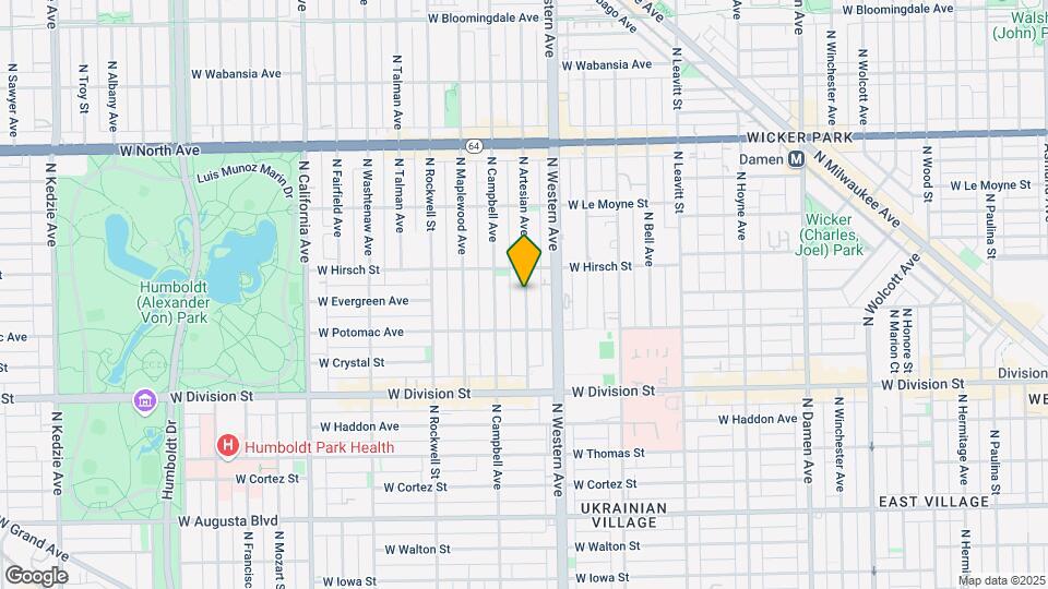 1326 N Artesian Ave Mapa y Detalles de la Ubicación