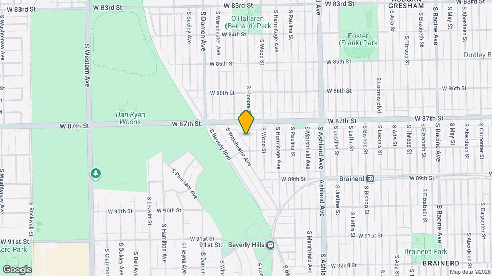 8728 S Honore St Map and Location Details