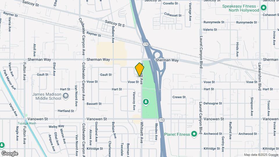 7045 Whitsett Ave Map and Location Details