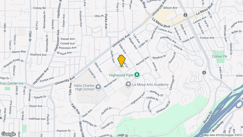Park Villas La Mesa Map and Location Details