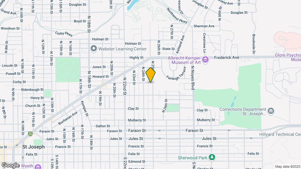 728 N 25th St Map and Location Details