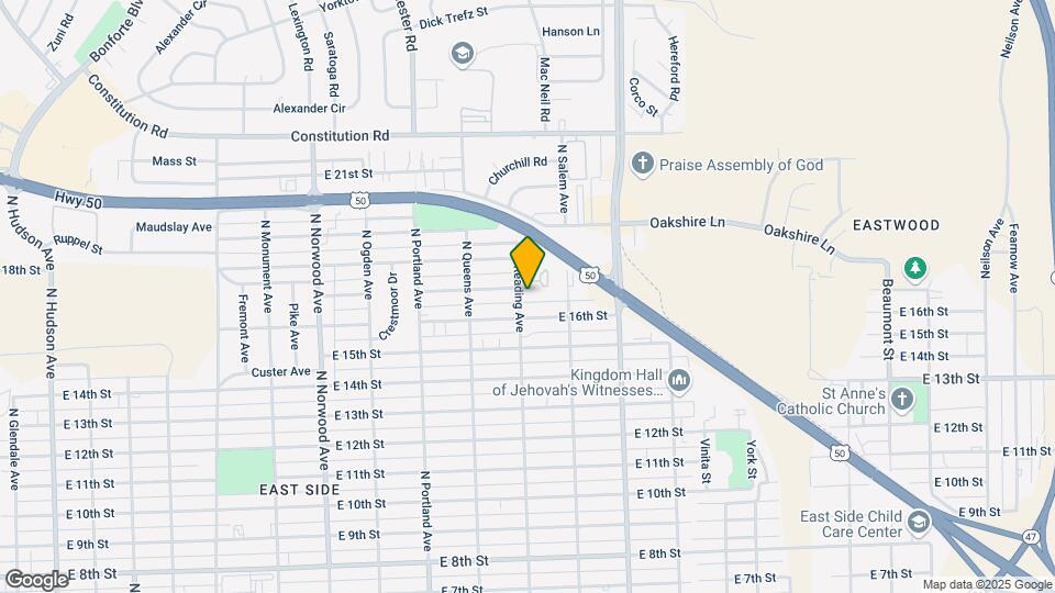 1610 N Reading Ave Mapa y Detalles de la Ubicación