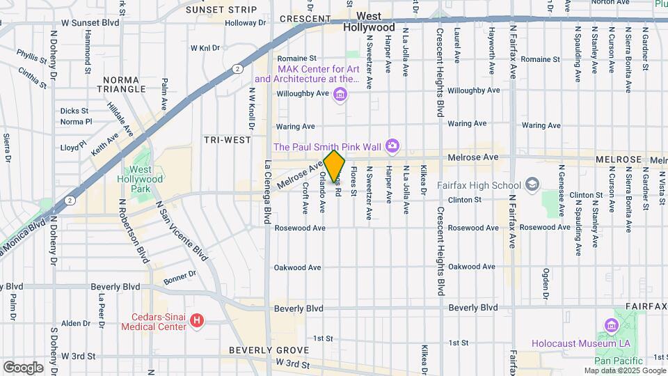 601 N Kings Rd Map and Location Details