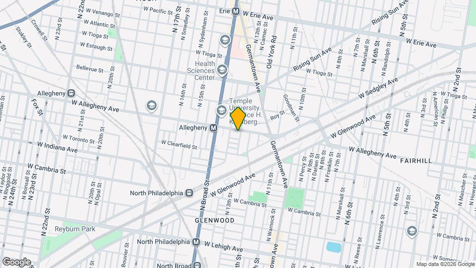 1304 W Allegheny Ave Map and Location Details