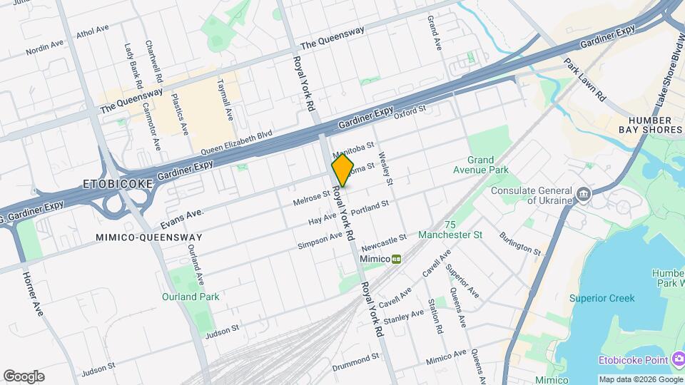 407 Royal York Rd Map and Location Details