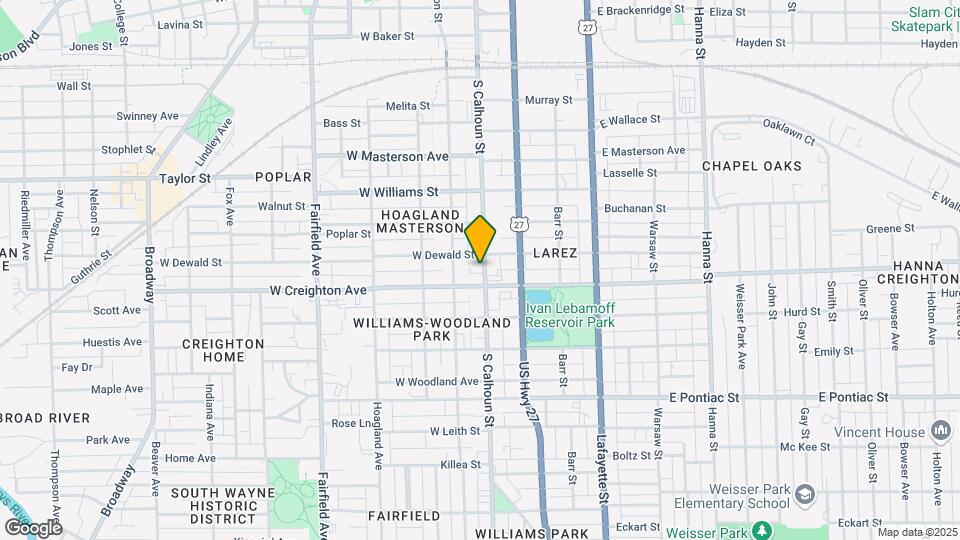 2216 S Calhoun St Mapa y Detalles de la Ubicación
