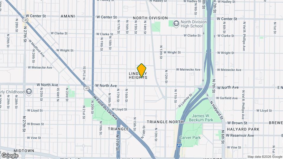 2327 N 14th St, Unit Upper Map and Location Details