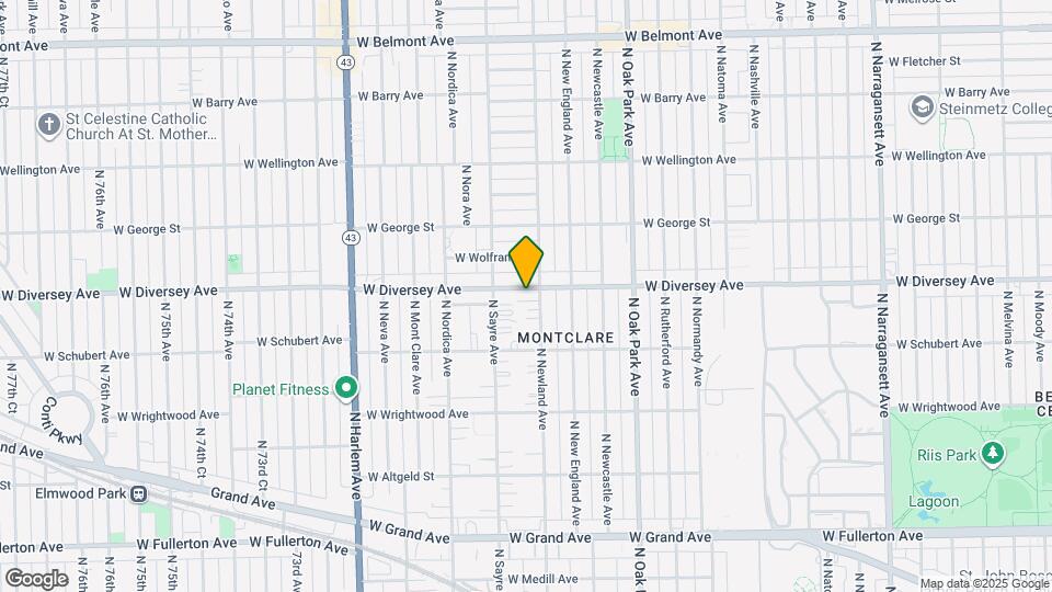 6949 W Diversey Ave Map and Location Details