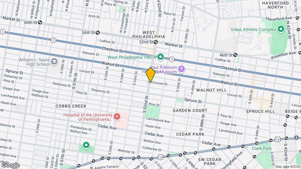 257-263 S 52nd St Mapa y Detalles de la Ubicación