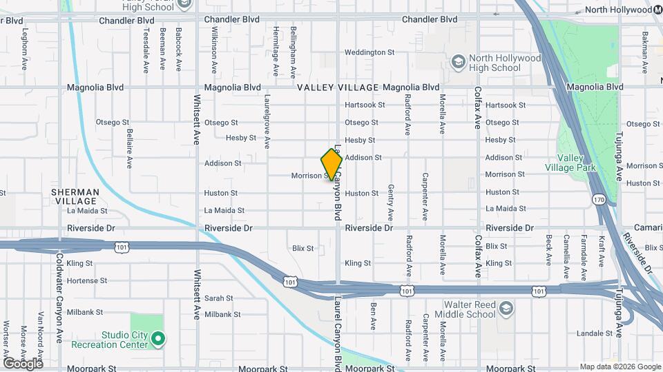 4911 Laurel Canyon Blvd, Unit Second floor Mapa y Detalles de la Ubicación