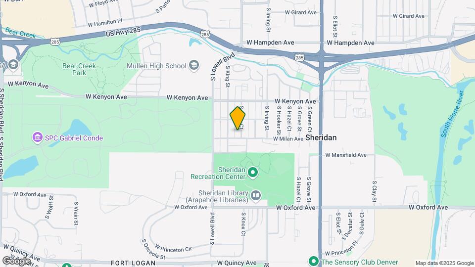 3839 S Knox Ct Map and Location Details