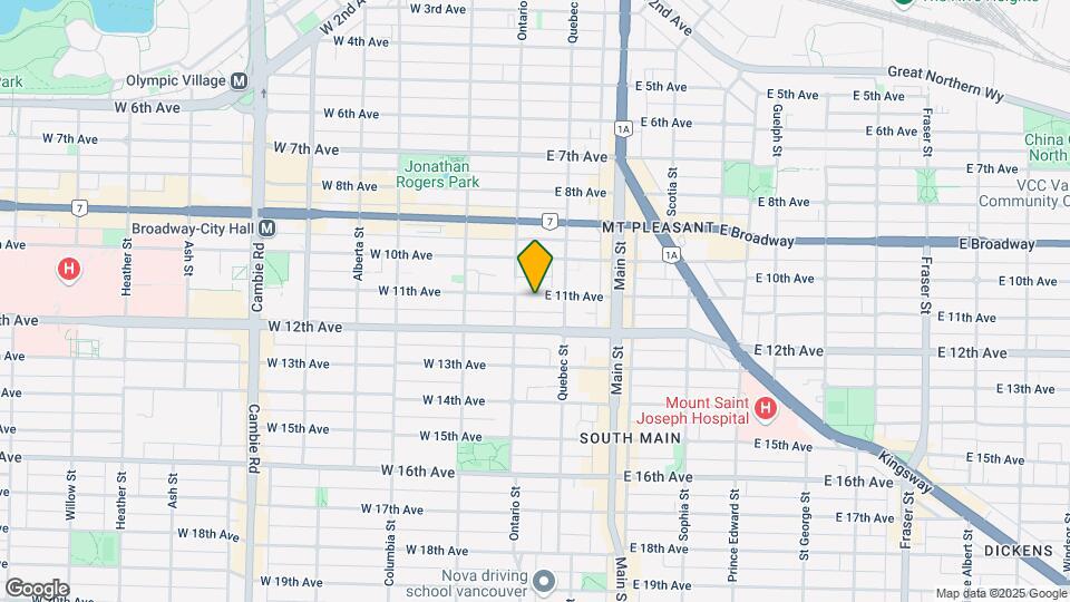 40 E 11th Ave Map and Location Details