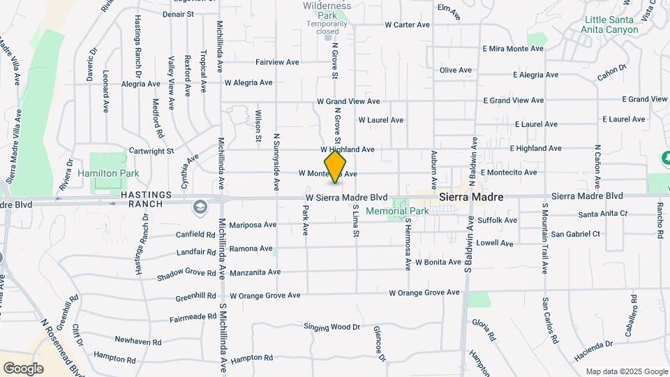 401 W Sierra Madre Blvd Mapa y Detalles de la Ubicación
