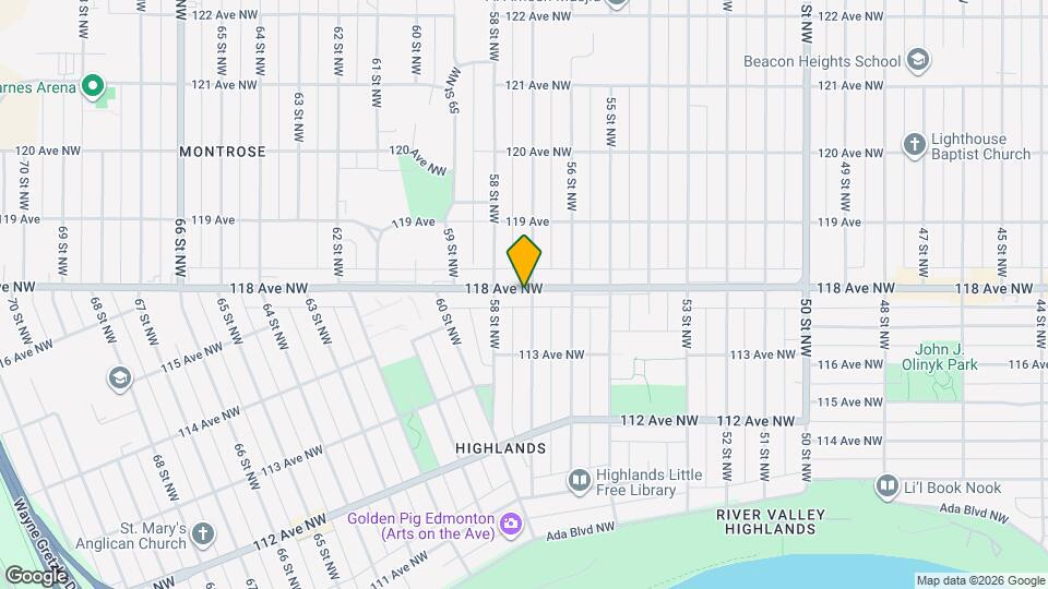 5707-5118 118 Ave NW Map and Location Details