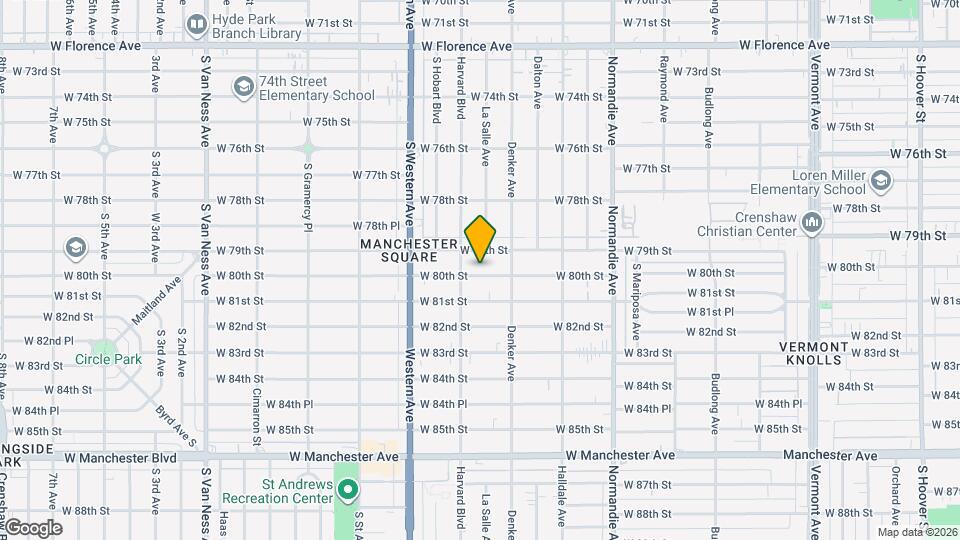 1639 W 80th St, Unit Rear unit Map and Location Details