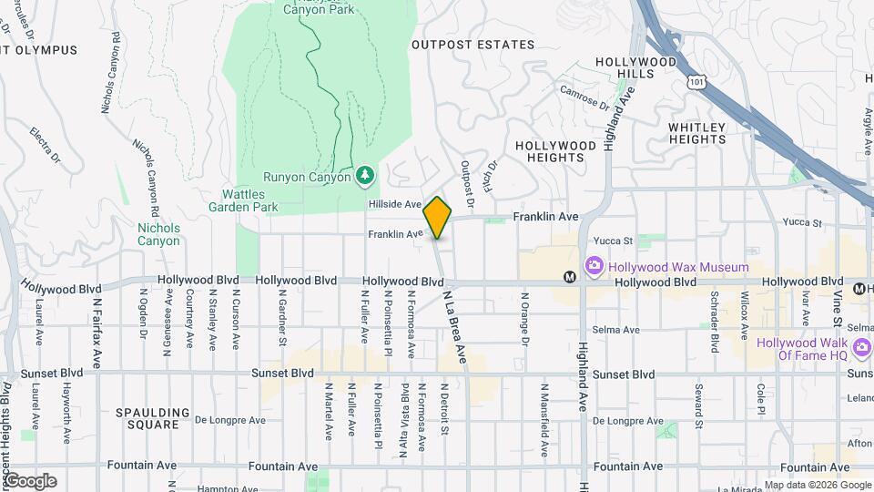 1756 N La Brea Ave Map and Location Details