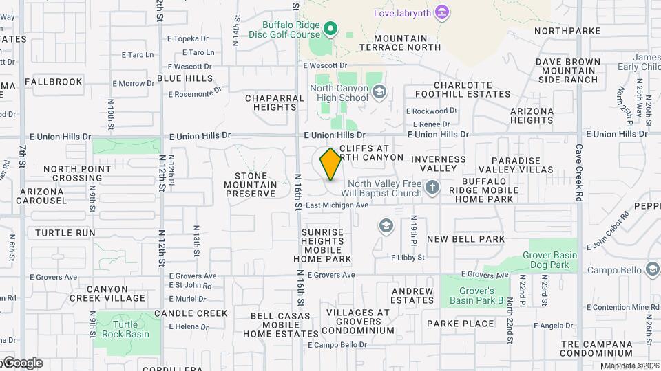 18223 N 16th Pl Map and Location Details