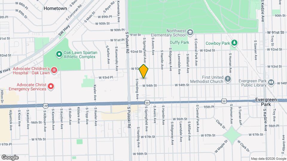 9342 S Springfield Ave, Unit Apt 2 Mapa y Detalles de la Ubicación