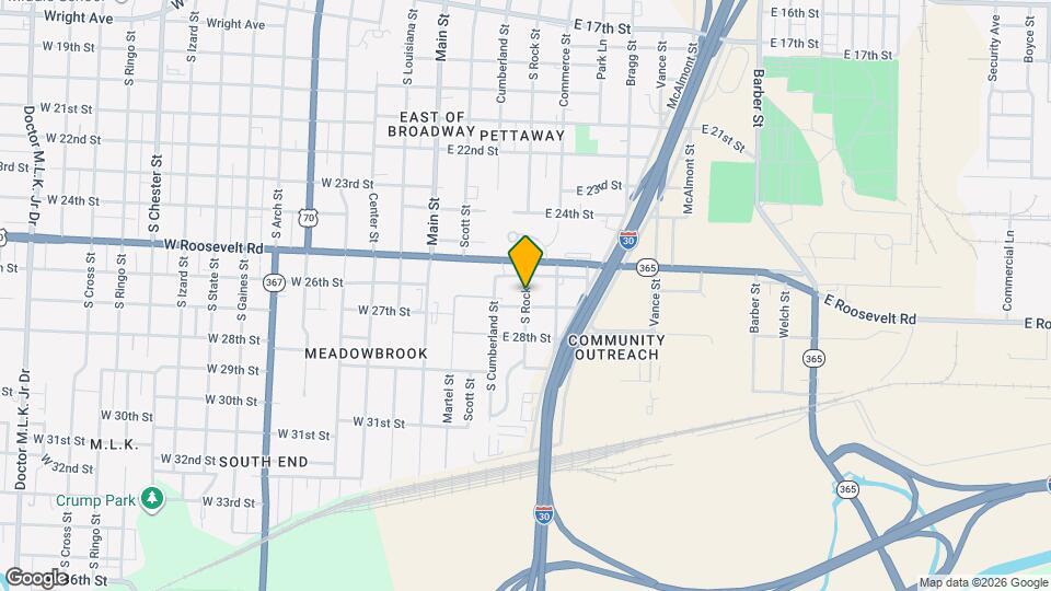 2616 S Izard St Map and Location Details