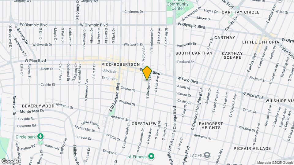 1445 S Sherbourne Dr Map and Location Details