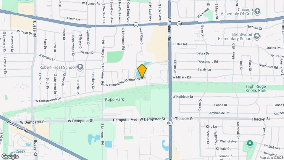 601 W Huntington Commons Rd Map and Location Details