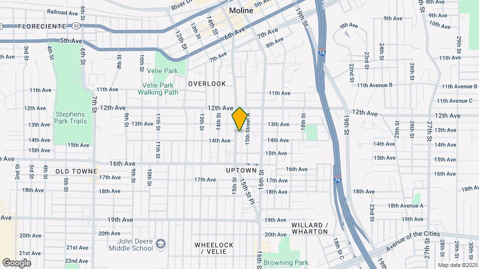 1320 15th St, Unit Downstairs Map and Location Details