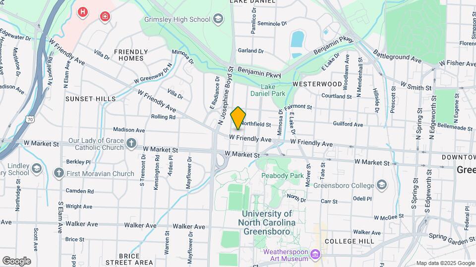 1504 W Friendly Ave Mapa y Detalles de la Ubicación
