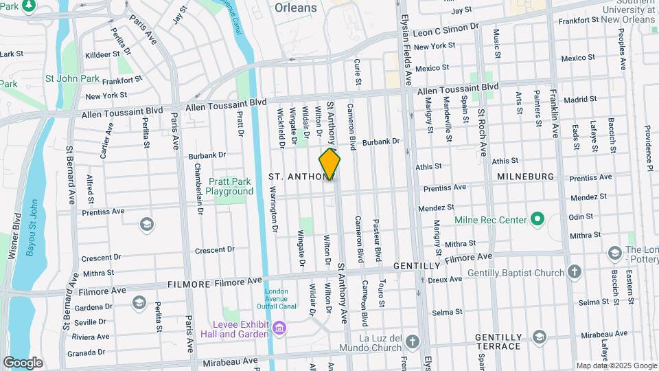 The Gentilly Map and Location Details