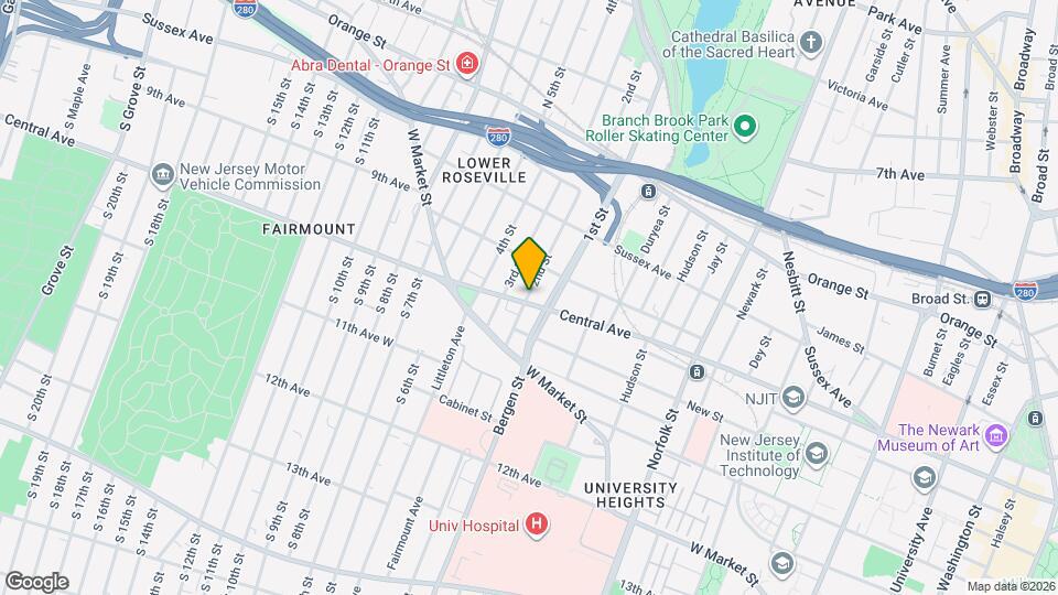 415 Central Ave Map and Location Details