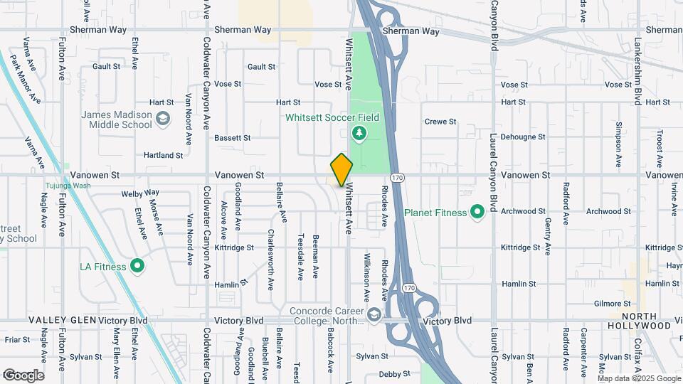 6731 Whitsett Ave Map and Location Details