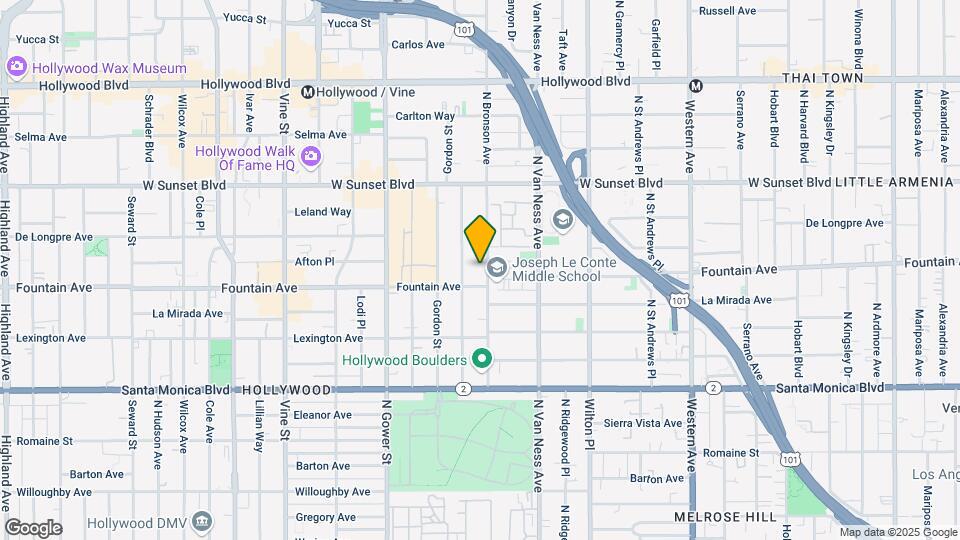 1317 N Bronson Ave Map and Location Details