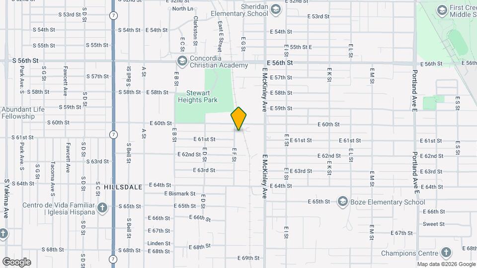 6011 E F St Mapa y Detalles de la Ubicación