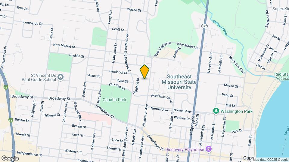 1208 Hillcrest Dr Map and Location Details