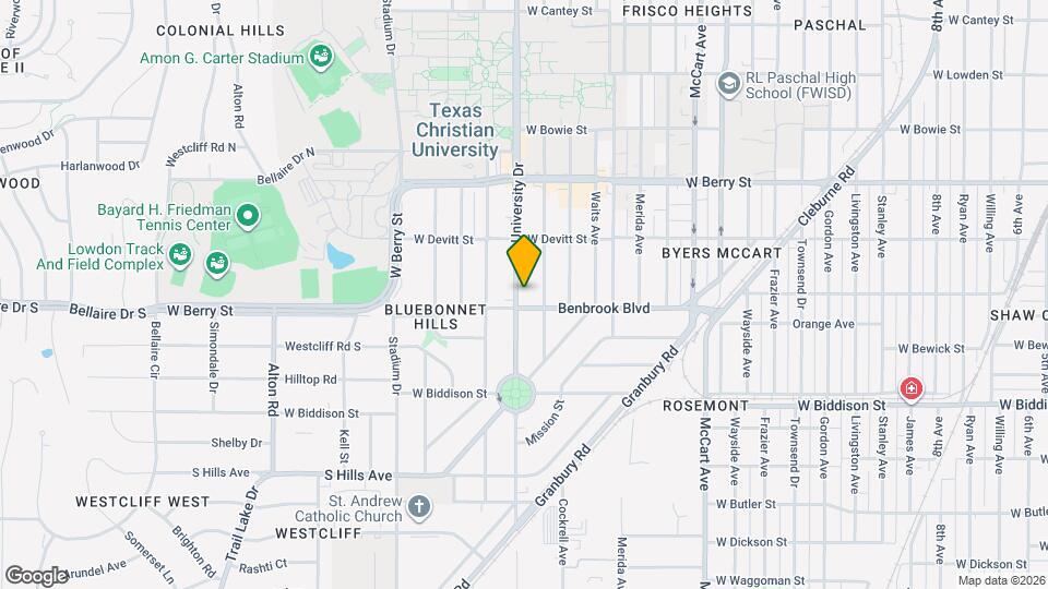 3249 S University Dr Map and Location Details