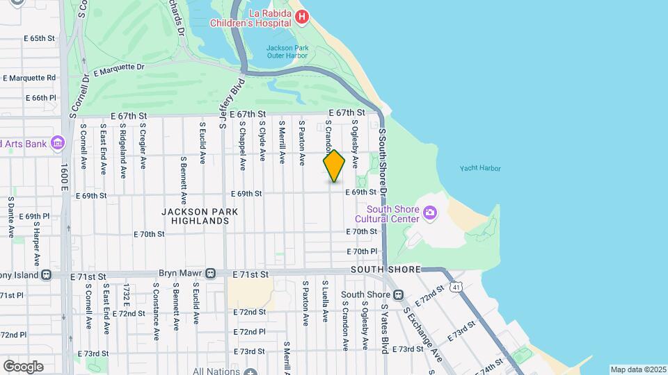 6867 S Crandon Ave-Unit -6867-1 Map and Location Details