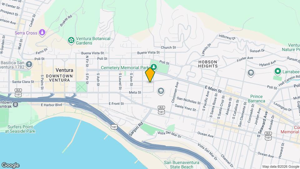 1268 E Santa Clara St Map and Location Details