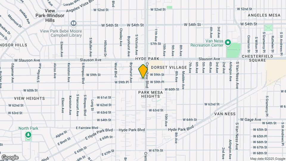 5925 Crenshaw Blvd Mapa y Detalles de la Ubicación